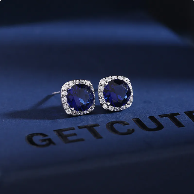 Zircon Crystal Earrings for Women – 925 Silver