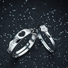 S925 Sterling Silver Couple Engagement Ring Forever Love