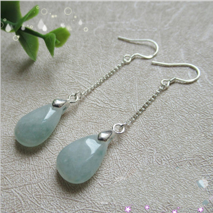 Natural Burmese Jade Earrings for Women