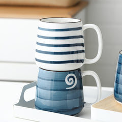 Large Handpainted Ceramic Coffee Tea Milk Mugs