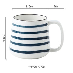 Large Handpainted Ceramic Coffee Tea Milk Mugs